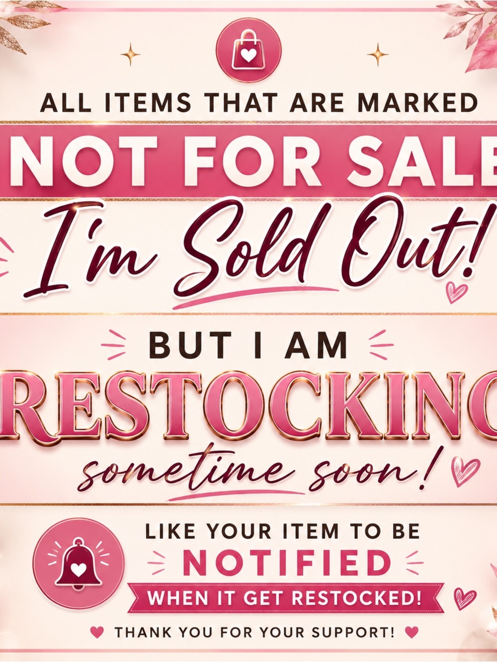 RESTOCKING NOTIFICATIONS